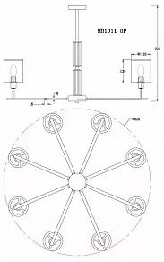 Люстра на штанге MyFar Alen MR1911-8P