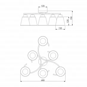 Потолочная люстра Eurosvet Phortos 60075/6 античная бронза