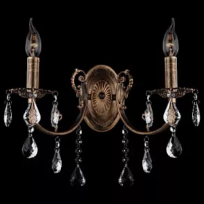 Бра Eurosvet 3639 3639/2 черный с золотом/прозрачный хрусталь  Strotskis