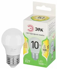Лампа светодиодная Эра Green Line E27 10Вт 3000K LED P45-10W-830-E27 GL