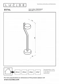 Наземный низкий светильник Lucide Estal 33803/08/97