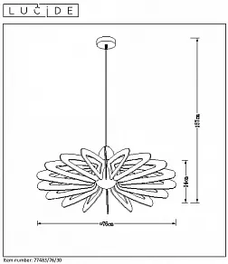 Подвесной светильник Lucide Zidane 77483/76/30