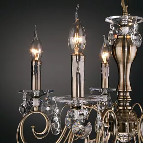 Подвесная люстра Eurosvet Ravenna 10104/8 античная бронза/прозрачный хрусталь Strotskis