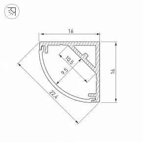 Профиль накладной угловой внутренний Arlight SL-KANT 053562