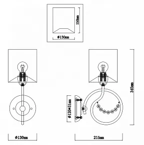 Бра Rivoli Cascata A1 GD Б0038422