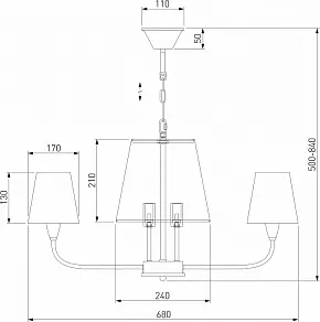 Подвесная люстра Eurosvet Milos 60153/8 латунь
