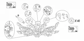 Люстра на штанге Globo Iowa 51539-6D