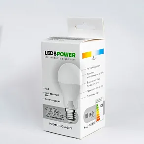 Лампа светодиодная LEDS POWER A60 E27 15Вт 4000K 006659