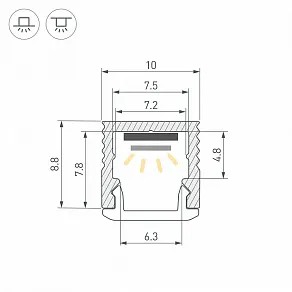 Профиль накладной Arlight SL-MINI 064316