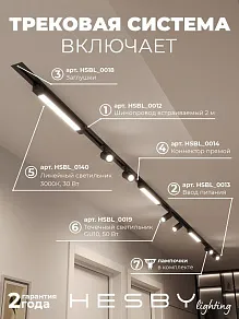 Комплект трековый Hesby Lighting Skylite №5 HSBL_kompl_S005_VI4B3K