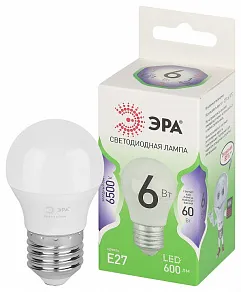 Лампа светодиодная Эра Green Line E27 6Вт 6500K LED P45-6W-865-E27 GL