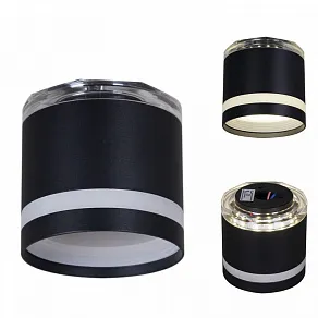 Накладной светильник Reluce  53001-9.5-001LD GX53+LED3W BK