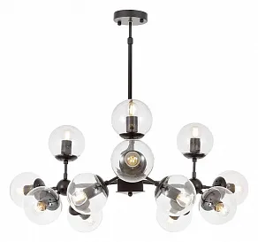 Люстра на штанге LUMINA DECO Zodiak LDP 160-12 BK+PR