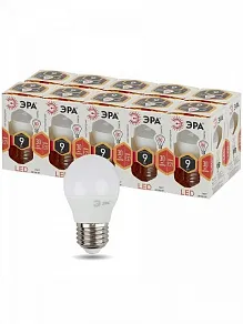 Лампа светодиодная Эра Стандарт E27 9Вт 2700K LED P45-9W-827-E27