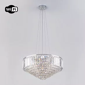 Подвесная люстра Eurosvet Torreta 10121/9 хром/прозрачный хрусталь Strotskis Smart