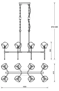 Подвесная люстра Zumaline Rock P0488-08L-SEAC