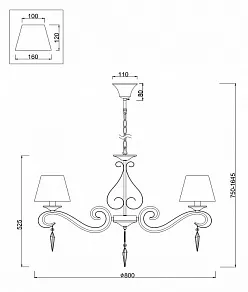 Подвесная люстра Freya Bonfi FR2017PL-08BZ