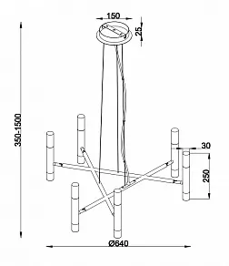 Подвесной светильник Maytoni Vigo MOD031PL-12B